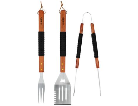 LUND ZESTAW DO GRILLOWANIA 3szt. DREWNIANA RĘKOJEŚĆ