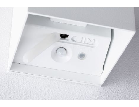 Mobilna lmapa ścienna NYARA LED z czujnikiem 2x1W góra/dół 3000K 2x165lm USB-C Aku IP44 biały / aluminium / tworzywo sztuczne - 10