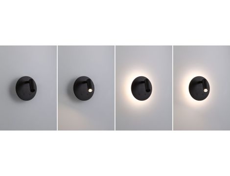 Mobilna lmapa ścienna AIORA LED DIM 0,7W + baclight 0,6W 2700K 78 + 82lm USB-C Aku czarny / tworzywo sztuczne - 7