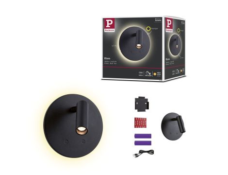 Mobilna lmapa ścienna AIORA LED DIM 0,7W + baclight 0,6W 2700K 78 + 82lm USB-C Aku czarny / tworzywo sztuczne - 13