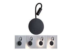 Mobilna lmapa ścienna MIORA LED DIM 0,7W + baclight 0,6W 2700K 78 + 82lm USB-C Aku czarny / tworzywo sztuczne