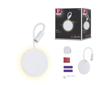 Mobilna lmapa ścienna MIORA LED DIM 0,7W + baclight 0,6W 2700K 78 + 82lm USB-C Aku biały / tworzywo sztuczne - 14