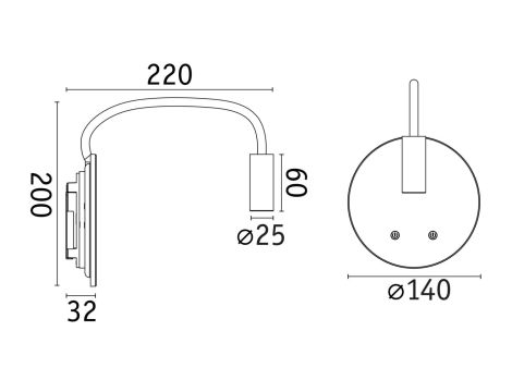 Mobilna lmapa ścienna MIORA LED DIM 0,7W + baclight 0,6W 2700K 78 + 82lm USB-C Aku biały / tworzywo sztuczne - 15