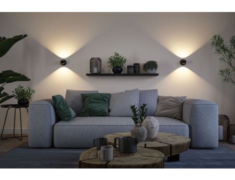 Mobilna lmapa ścienna ZORIK LED DIM 2x1,1W góra/dół 2700K 2x110lm USB-C Aku IP44 czarny / tworzywo sztuczne - 9