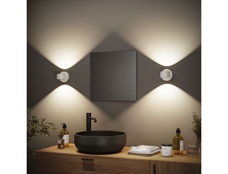 Mobilna lmapa ścienna ZORIK LED DIM 2x1,1W góra/dół 2700K 2x110lm USB-C Aku IP44 biały / tworzywo sztuczne - 11