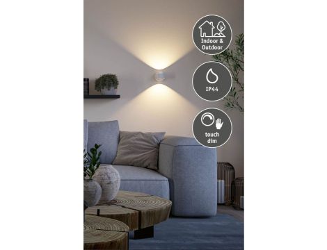 Mobilna lmapa ścienna ZORIK LED DIM 2x1,1W góra/dół 2700K 2x110lm USB-C Aku IP44 biały / tworzywo sztuczne - 13