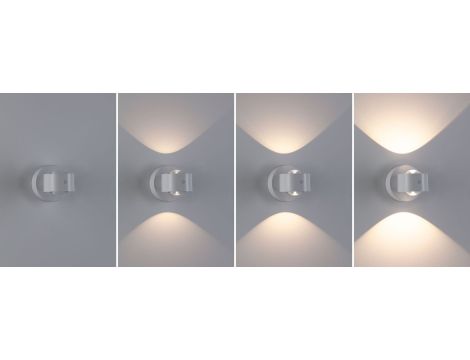 Mobilna lmapa ścienna ZORIK LED DIM 2x1,1W góra/dół 2700K 2x110lm USB-C Aku IP44 biały / tworzywo sztuczne - 6