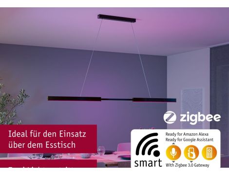 Lampa wisząca APTARE LED SH Zigbee RGBW DIM 2x16W 2x1920lm 2700-6500K 230V szczotkowana czerń / metal - 10