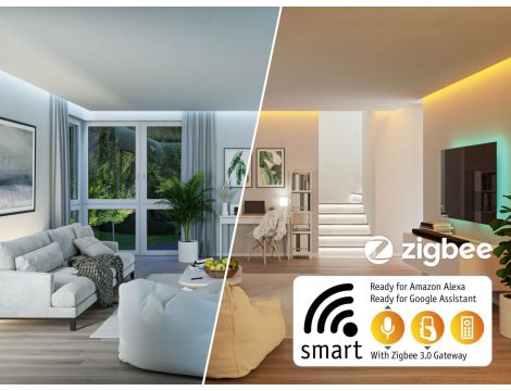 Lampa wisząca APTARE LED SH Zigbee RGBW DIM 2x16W 2x1920lm 2700-6500K 230V szczotkowane aluminium / metal - 10