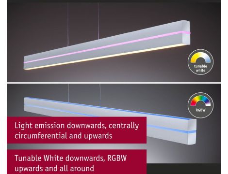 Lampa wisząca RAIKO LED RGBW DIM 19W/6W góra/dół 2300lm/370lm 230V + pilot srebrny mat / metal / tworzywo sztuczne - 11
