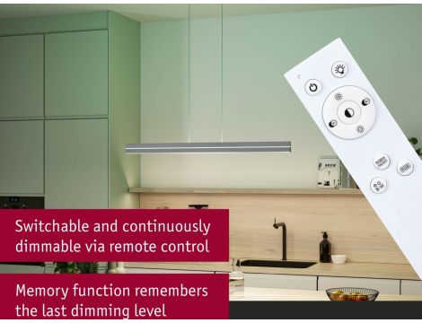 Lampa wisząca RAIKO LED RGBW DIM 19W/6W góra/dół 2300lm/370lm 230V + pilot srebrny mat / metal / tworzywo sztuczne - 9