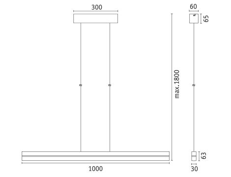 Lampa wisząca RAIKO LED RGBW DIM 19W/6W góra/dół 2300lm/370lm 230V + pilot srebrny mat / metal / tworzywo sztuczne - 13