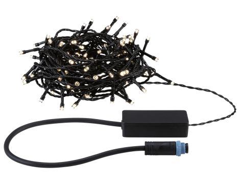 Łańcuch świetlny choinkowy YUNA Plug & Shine 12,4m 2.5W 3000K 30lm 9szt/1m IP44 24V czarny / tworzywo sztuczne