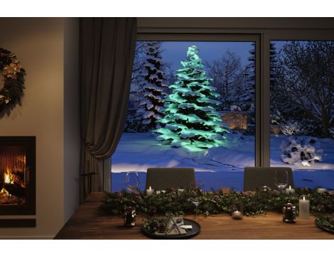 Łańcuch świetlny choinkowy YUNA Plug & Shine SH Zigbee RGB DIM 12,4m 5W IP44 45lm 9szt/1m 24V czarny / tworzywo sztuczne - 5