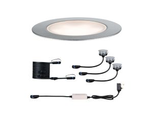 Oprawa wpuszczana Plug & Shine FLOOR LED zestaw kompletny 3x2W 3000K 3x100lm IP67 24V srebrny / stal / tworzywo sztuczne