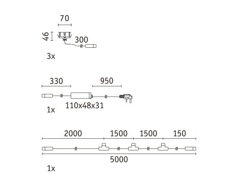 Oprawa wpuszczana Plug & Shine FLOOR LED zestaw kompletny 3x2W 3000K 3x100lm IP67 24V srebrny / stal / tworzywo sztuczne - 7