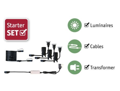 Oprawa wpuszczana Plug & Shine FLOOR Mini LED zestaw kompletny 3x2,5W 3000K 3x250lm IP67 24V srebrny / stal / tworzywo sztuczne - 4
