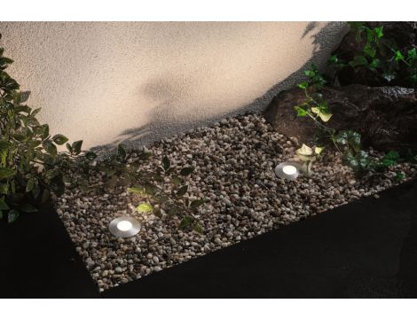 Oprawa wpuszczana Plug & Shine FLOOR Mini LED zestaw kompletny 3x2,5W 3000K 3x250lm IP67 24V srebrny / stal / tworzywo sztuczne - 3