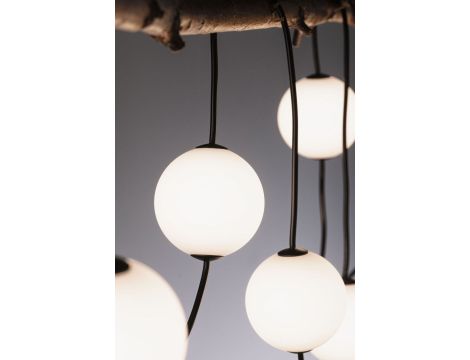 Łańcuch świetlny SOLARNY TAINA Plug & Shine 5,8m kule średnica 10cm 6x0,6W 3000K IP67 6x60lm 24V biały / czarny / tworzywo sztuczne - 6