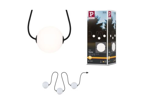 Łańcuch świetlny zestaw rozszerzający SOLARNY TAINA Plug & Shine 1,71m kule średnica 10cm 3x0,6W 3000K IP67 3x60lm 24V biały / czarny / tworzywo sztuczne - 15
