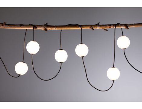 Łańcuch świetlny zestaw rozszerzający SOLARNY TAINA Plug & Shine 1,71m kule średnica 10cm 3x0,6W 3000K IP67 3x60lm 24V biały / czarny / tworzywo sztuczne - 4