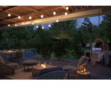 Łańcuch świetlny zestaw rozszerzający SOLARNY TAINA Plug & Shine 1,71m kule średnica 10cm 3x0,6W 3000K IP67 3x60lm 24V biały / czarny / tworzywo sztuczne - 10