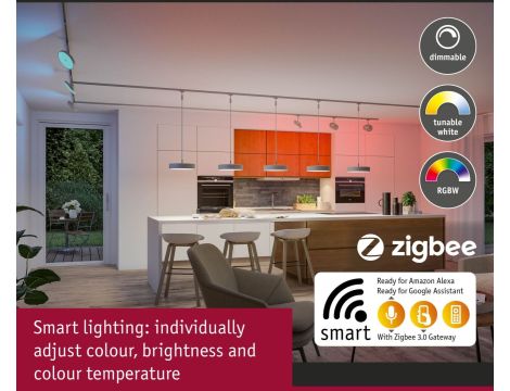 Oprawa wisząca na szynoprzewód URail SH Zigbee HILDOR LED RGBW 10W DIM 510lm 2700 - 6500 K 230V Chrom matowy / tworzywo sztuczne - 6