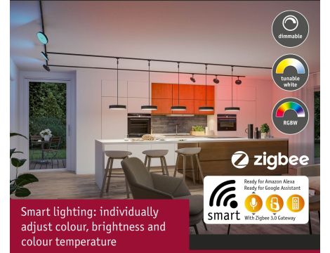 Oprawa wisząca na szynoprzewód URail SH Zigbee HILDOR LED RGBW 10W DIM 510lm 2700 - 6500 K 230V Czarny mat / tworzywo sztuczne - 8