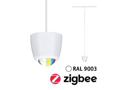 Oprawa wisząca na szynoprzewód URail SH Zigbee Tyros LED RGBW 4,5W DIM 200lm 2700 - 6500 K 230V Biały Ral 9003 / tworzywo sztuczne