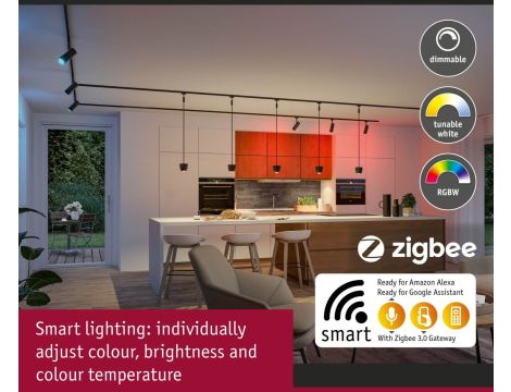 Oprawa wisząca na szynoprzewód URail SH Zigbee Tyros LED RGBW 4,5W DIM 200lm 2700 - 6500 K 230V Czarny mat / tworzywo sztuczne - 7