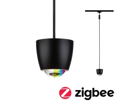 Oprawa wisząca na szynoprzewód URail SH Zigbee Tyros LED RGBW 4,5W DIM 200lm 2700 - 6500 K 230V Czarny mat / tworzywo sztuczne