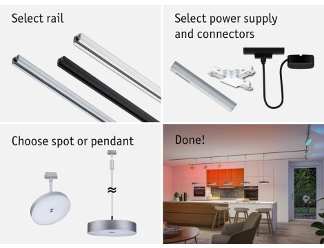 Reflektor na szynoprzewód Urail SH Zigbee HILDOR LED RGBW DIM 7,5W 500lm 2700 - 6500 K 230V Chrom matowy / tworzywo sztuczne - 9