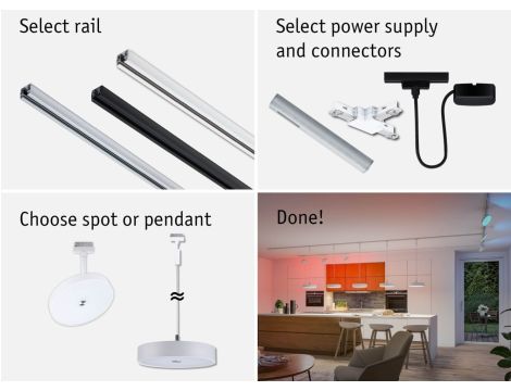 Reflektor na szynoprzewód Urail SH Zigbee HILDOR LED RGBW DIM 7,5W 500lm 2700 - 6500 K 230V Biały Ral 9003 / tworzywo sztuczne - 10