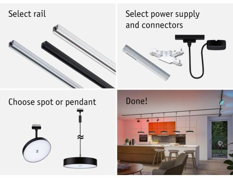 Reflektor na szynoprzewód Urail SH Zigbee HILDOR LED RGBW DIM 7,5W 500lm 2700 - 6500 K 230V Czarny mat / tworzywo sztuczne - 9