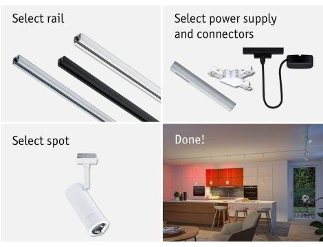 Reflektor na szynoprzewód Urail SH Zigbee Tarie LED RGBW DIM 4,5W 230lm 2700 - 6500 K 230V Biały Ral 9003 / tworzywo sztuczne - 11