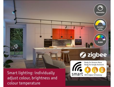 Reflektor na szynoprzewód Urail SH Zigbee Tarie LED RGBW DIM 4,5W 230lm 2700 - 6500 K 230V Czarny mat / tworzywo sztuczne - 10