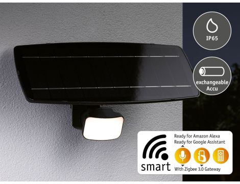 Solarna oprawa elewacyjna FLOTAS LED SH Zigbee 6,2W 700lm 3000K IP65 USB-C Aku antracyt / tworzywo sztuczne - 4