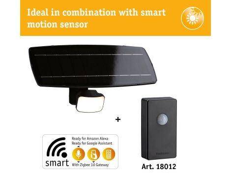 Solarna oprawa elewacyjna FLOTAS LED SH Zigbee 6,2W 700lm 3000K IP65 USB-C Aku antracyt / tworzywo sztuczne - 6