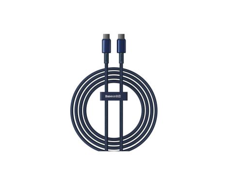 Kabel Baseus Tungsten Gold USB-C / USB-C 100W 2m - granatowy