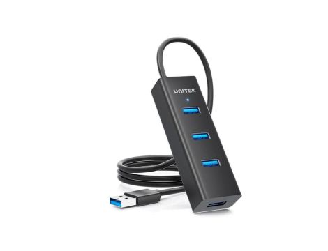 Aktywny hub USB Unitek 4w1 5Gbps z zasilaniem przez USB-C