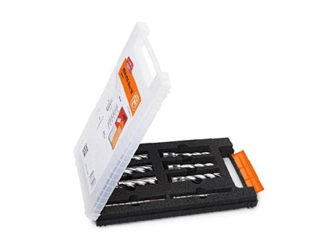 FEIN ZESTAW WIERTEŁ KORONOWYCH HSS NOVA 25mm Z UCHWYTEM WELDON 5szt. 12, 14, 16, 18, 20, 22 mm