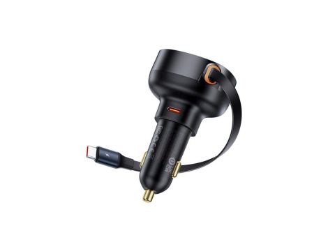 Ładowarka samochodowa Baseus Enjoyment Pro USB-C (żeńskie) / USB-C (męskie) 60W - czarna