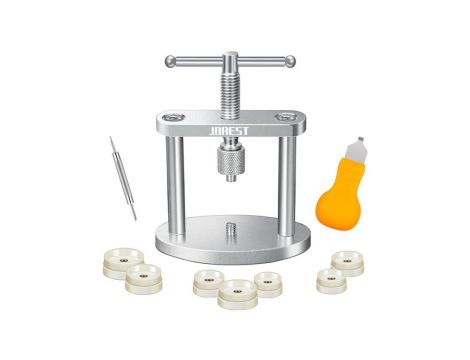 Prasa zegarmistrzowska zestaw do naprawy zegarków, do okrągłych cyferblatów 22-42mm średnicy, Jorest