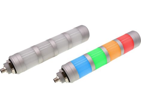 EZ500330 Lampa sygnalizacyjna LED, Ø50, 4 segmenty, wielokolorowa dioda LED, 4,3 W, 24 V DC, wtyczka M12 8-pin, IP20