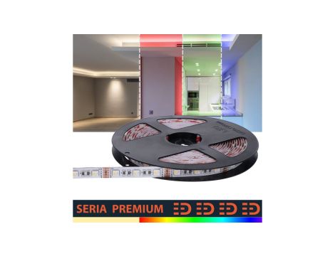 Taśma LED PL 4w1 Premium Pełne spektrum RGB + Neutralna Biała 4000K 12V 60 LED/m SMD5050 Rolka 50m 5 lat gwarancji