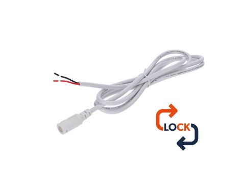 Gniazdo DC 5.5x2.1 przewód biały 15cm 22awg z blokadą