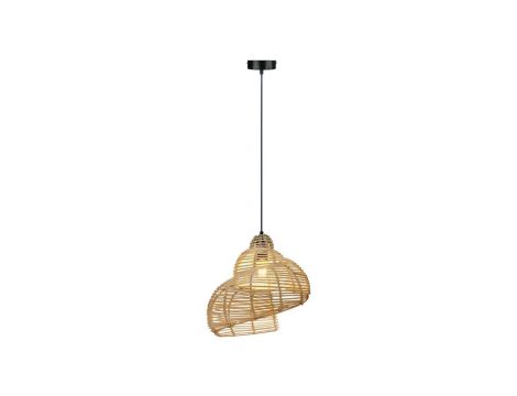 Rattanowa lampa wisząca Shella 40 cm jasne drewno 1xE27 Light Prestige