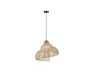Rattanowa lampa wisząca Shella 60 cm jasne drewno 1xE27 Light Prestige