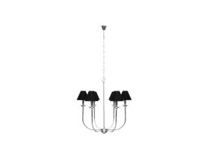 Lampa wisząca Glamour srebrno - czarna 6xE14 Light Prestige