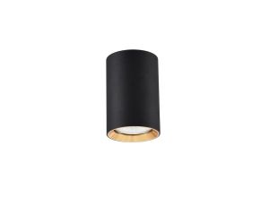 Tuba natynkowa Manacor 9 cm czarno - złota 1xGU10 Light Prestige